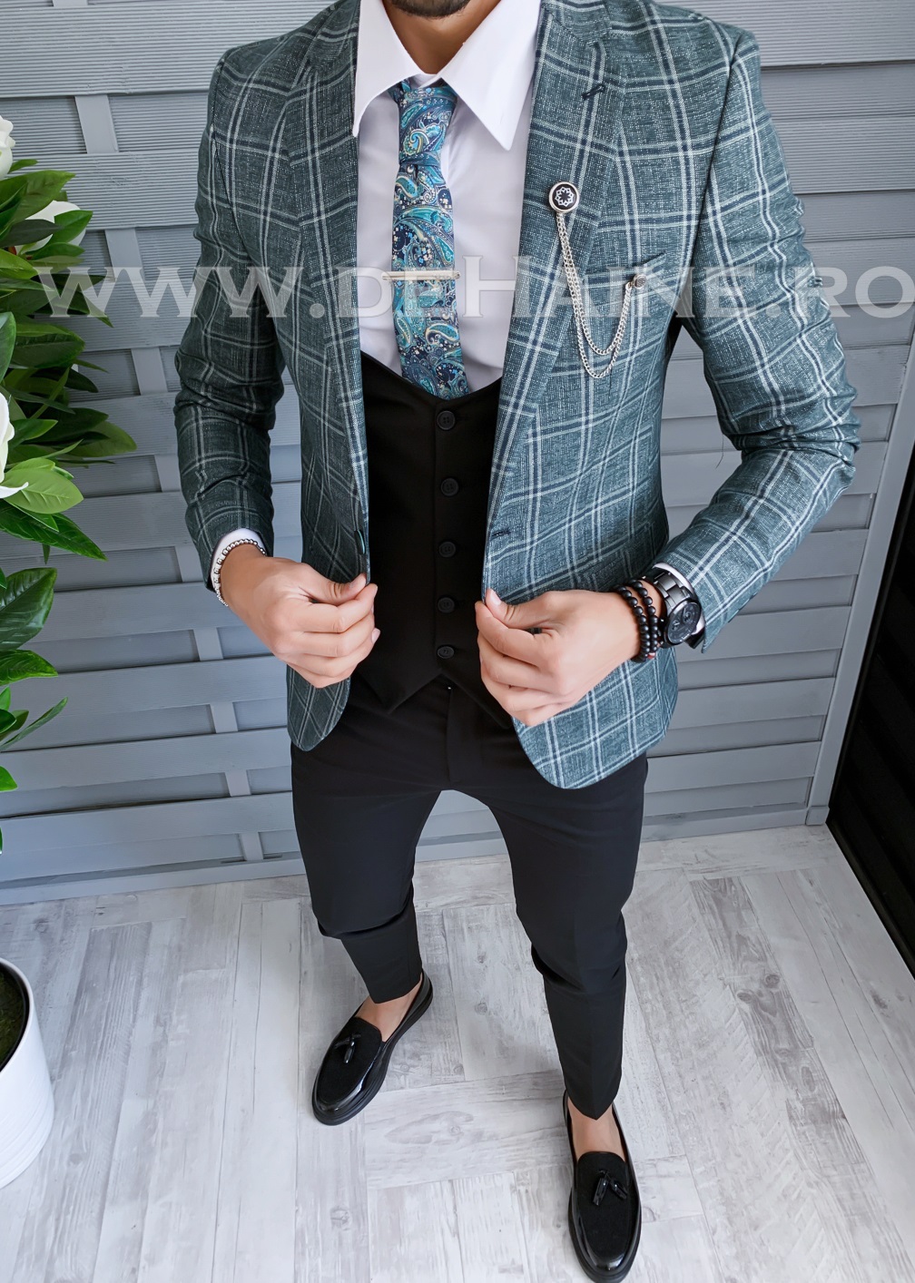 Tinuta barbati smart casual 4 piese slim fit