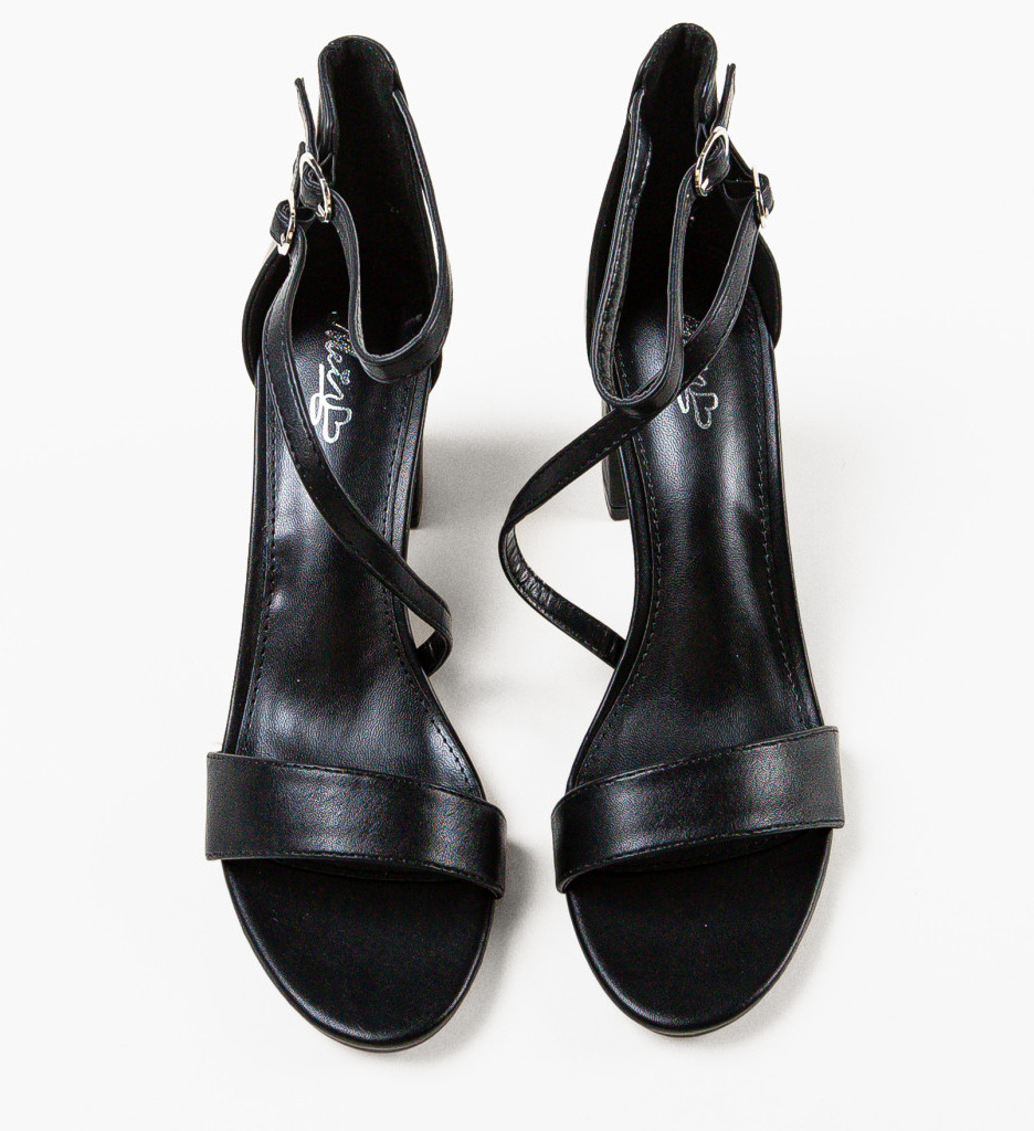 Sandale cu toc Sanpe Negre - Eleganță maximă - imagine 3