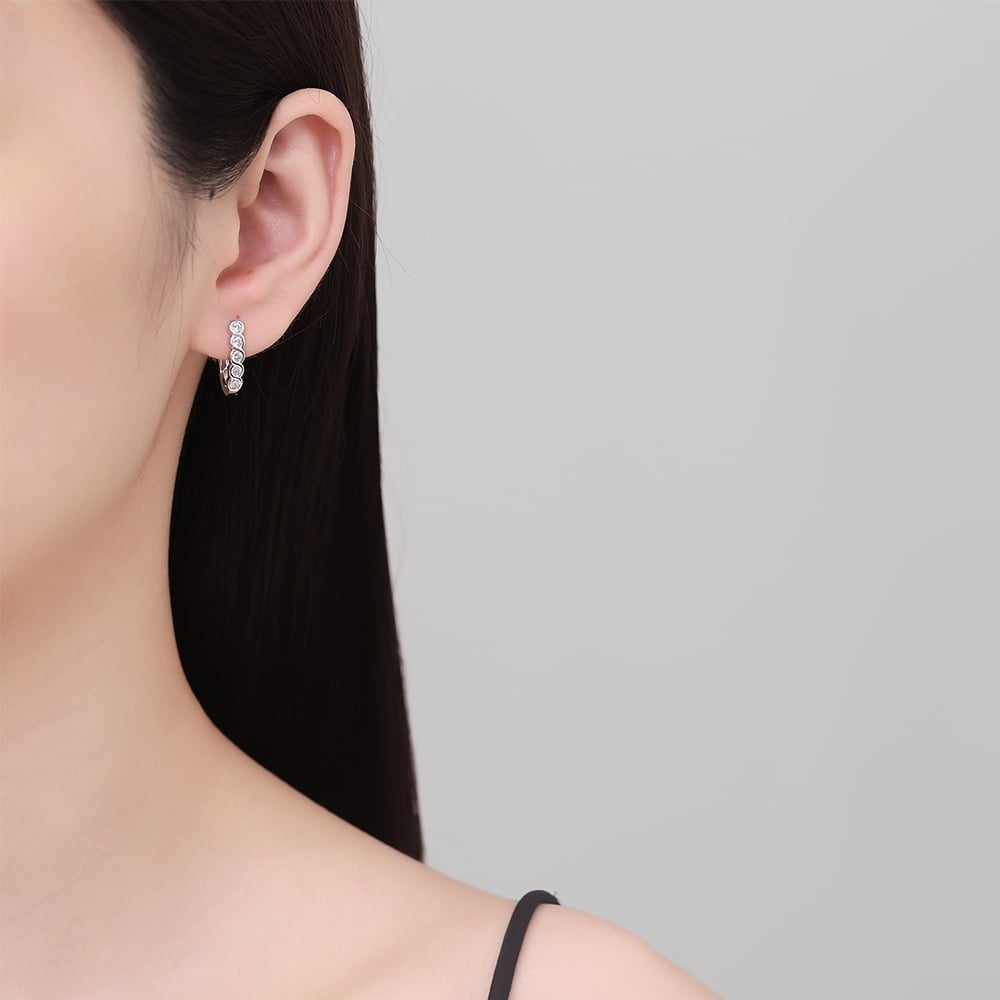 Cercei Argint Delis Placati cu Rodiu | Eleganta - imagine 2