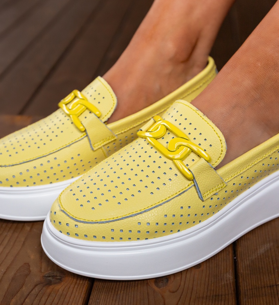 Pantofi Casual Lezzer Galbeni - Confort și Stil - imagine 6