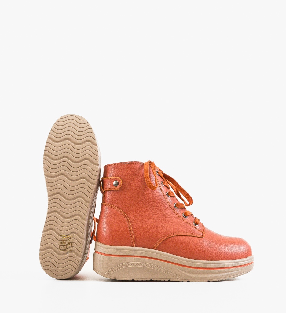 Pantofi Casual Lakiob Portocalii cu Design Unic - imagine 6