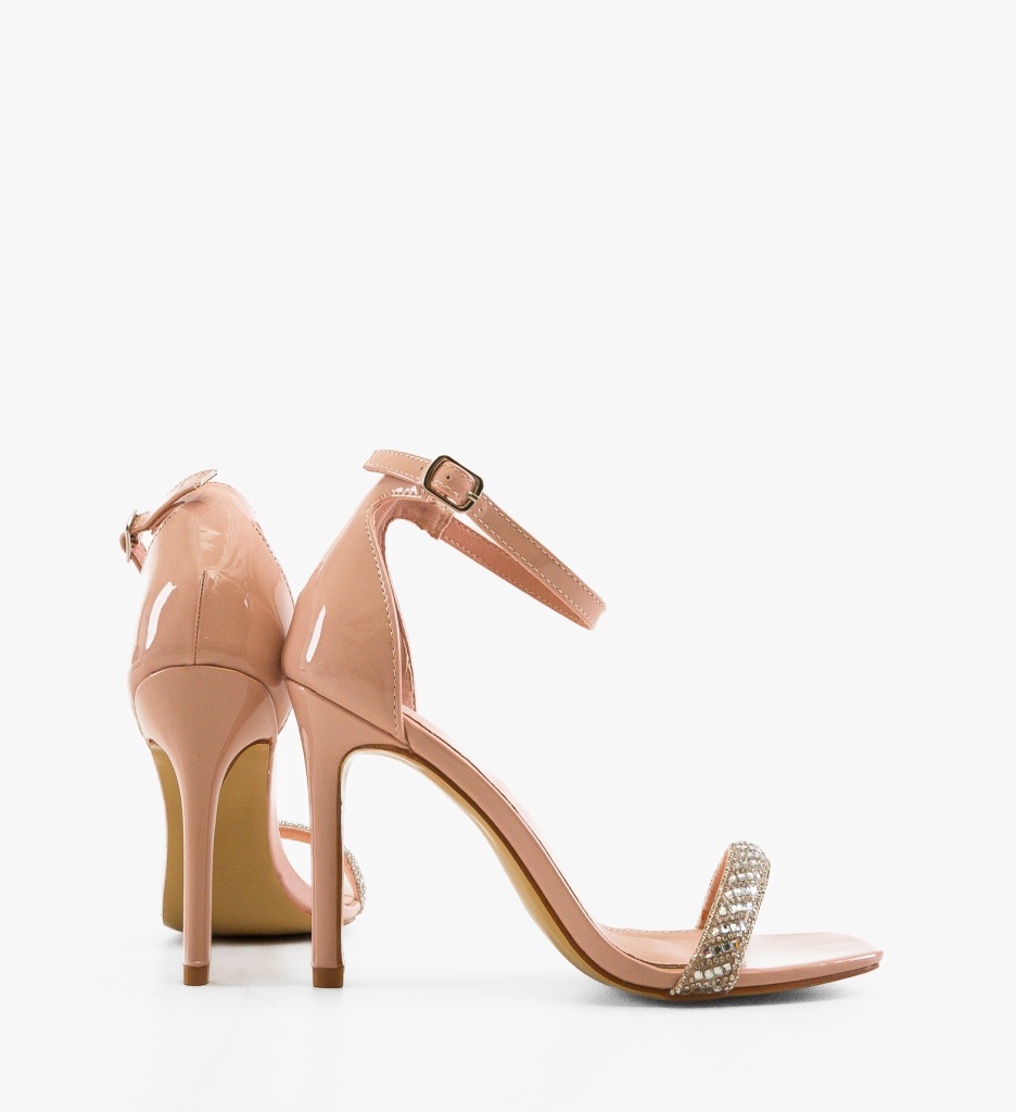 Sandale Eteset Nude cu Toc Elegant - imagine 5