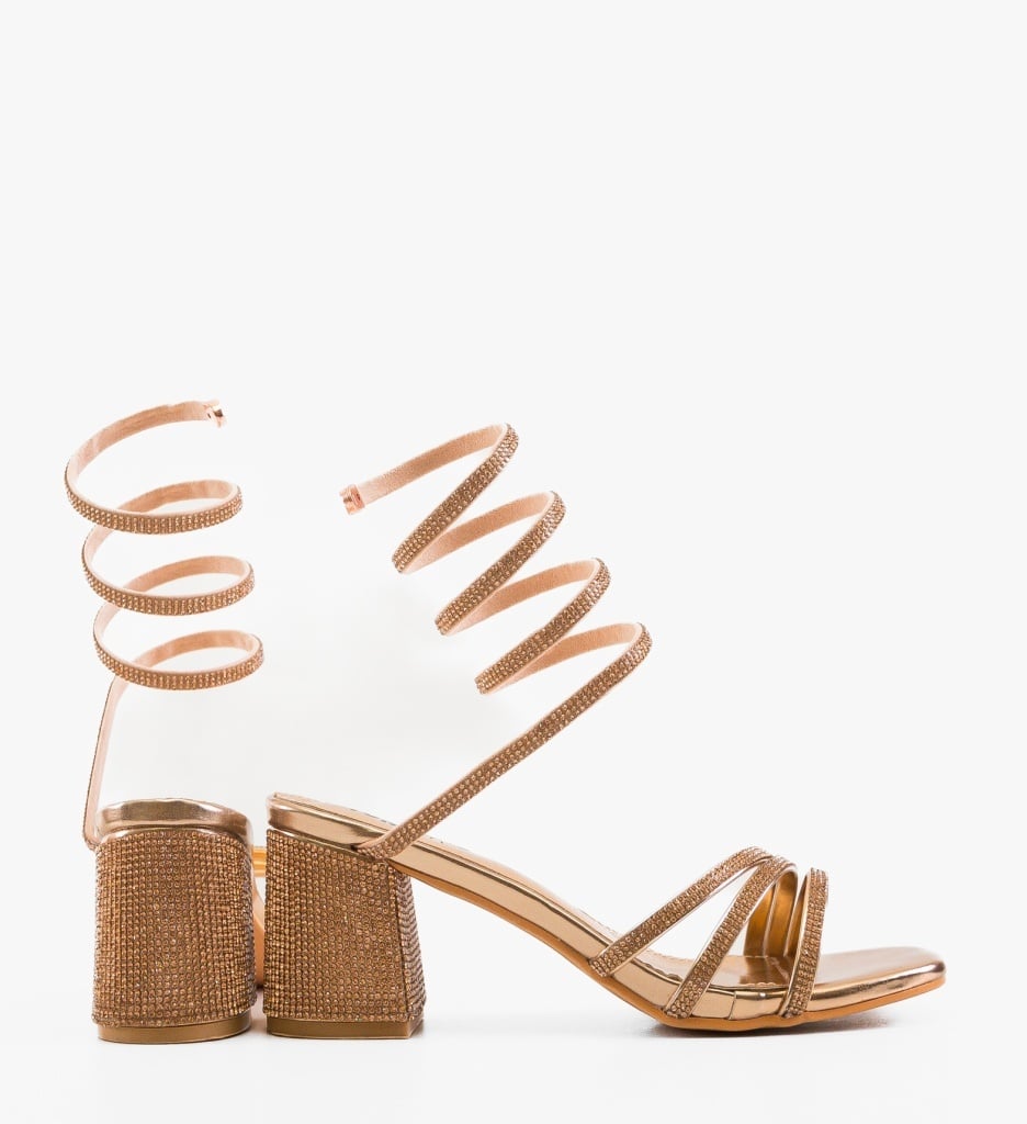 Sandale cu toc Byby Aurii – Eleganță și Stil - imagine 4
