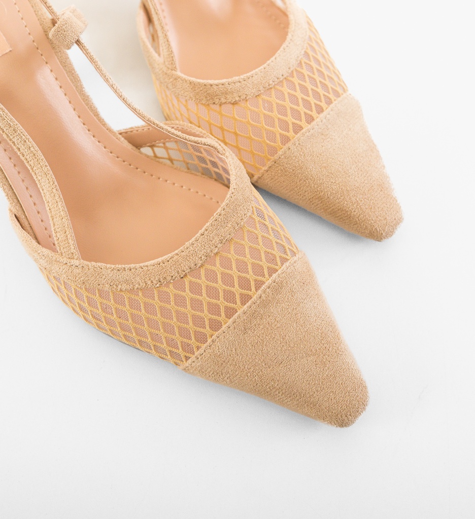 Pantofi Dama Felix Khaki Eleganți cu Toc - imagine 5
