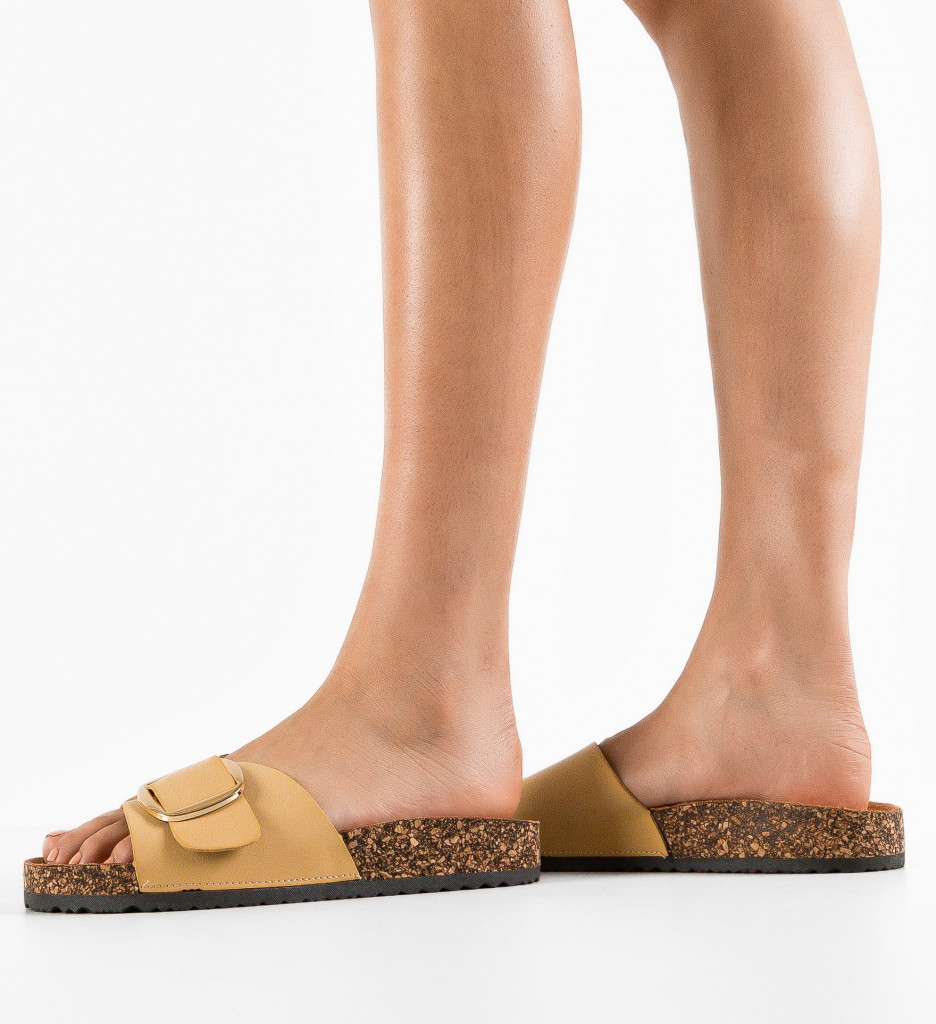 Papuci Dama Terry Bej - Confort și Stil - imagine 4