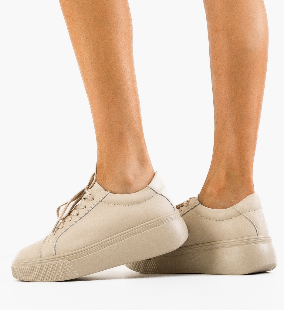 Sneakers Dama Korso Bej Confort și Stil Sport - imagine 3