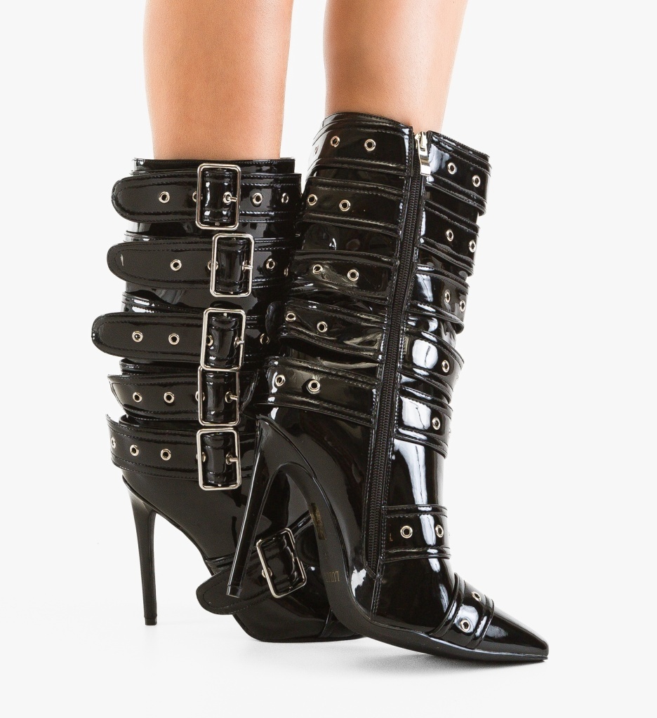 Botine Dama Uraj Negre Depurtat - Eleganță și Stil - imagine 4