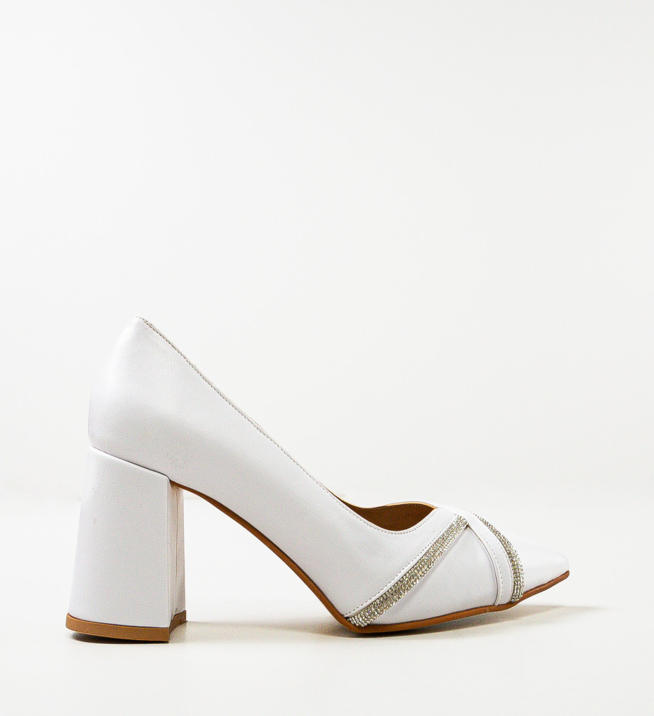 Pantofi Dama Crysta Albi - Eleganță Pură - imagine 4