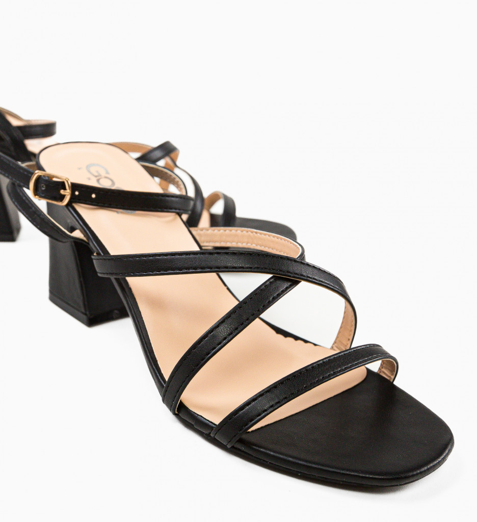 Sandale cu Toc Archan Negre - Eleganță Asigurată - imagine 5