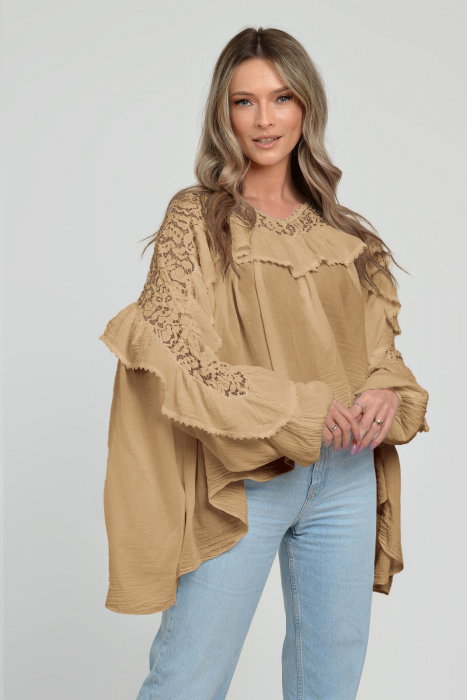 Bluză Boho Oversize Shopika din Bumbac