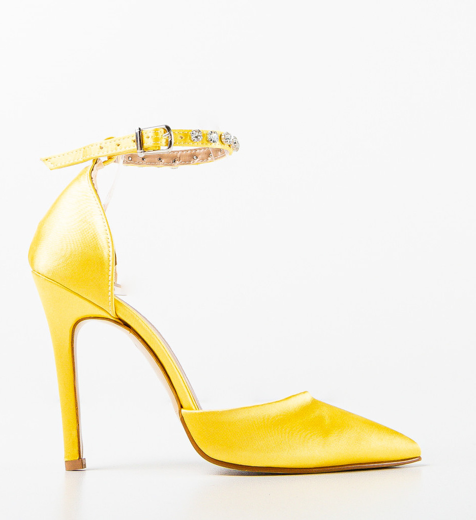Pantofi Tanos Galbeni cu Toc Eleganți - imagine 4