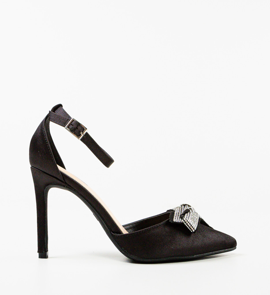 Pantofi Dama Lanteia Negri cu Toc Eleganți - imagine 4