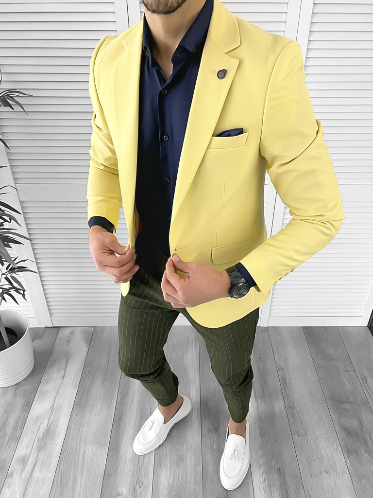 Sacou Barbati Galben Slim Fit - Eveniment & Office