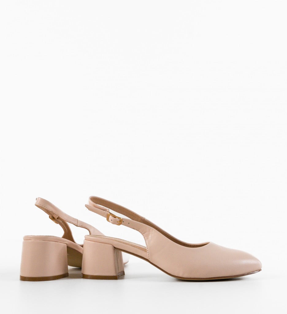 Pantofi Kytal Nude cu toc elegant - imagine 7