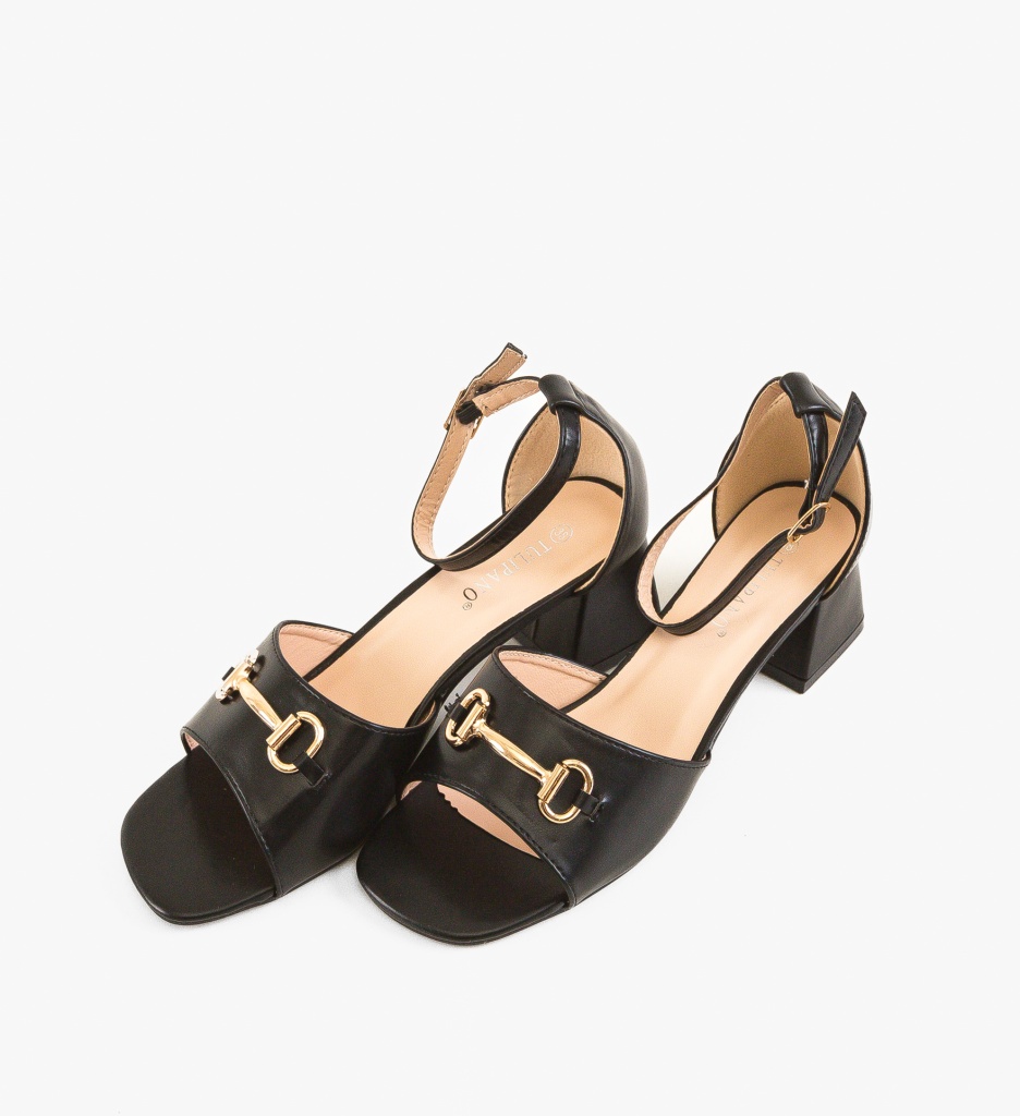 Sandale cu toc Mann Negre - Eleganță și Stil - imagine 4