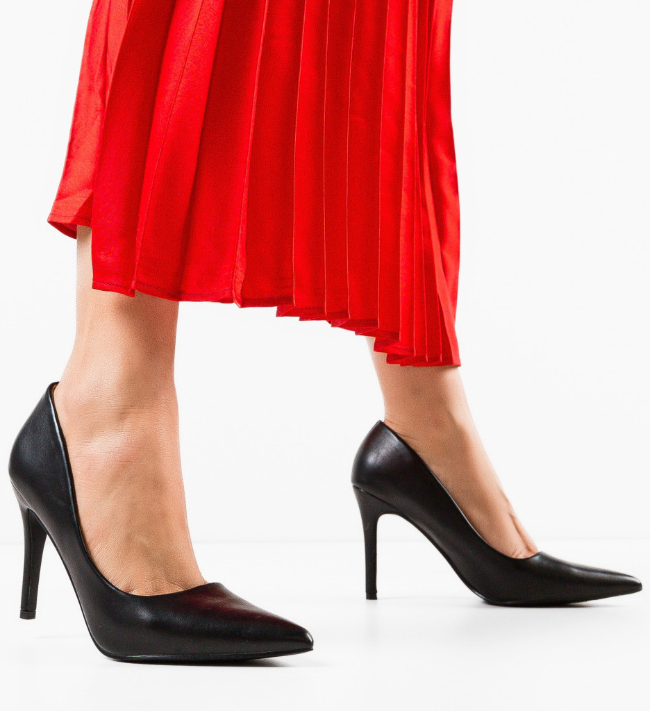 Pantofi Dama Howe Negri cu Toc Eleganți - imagine 2