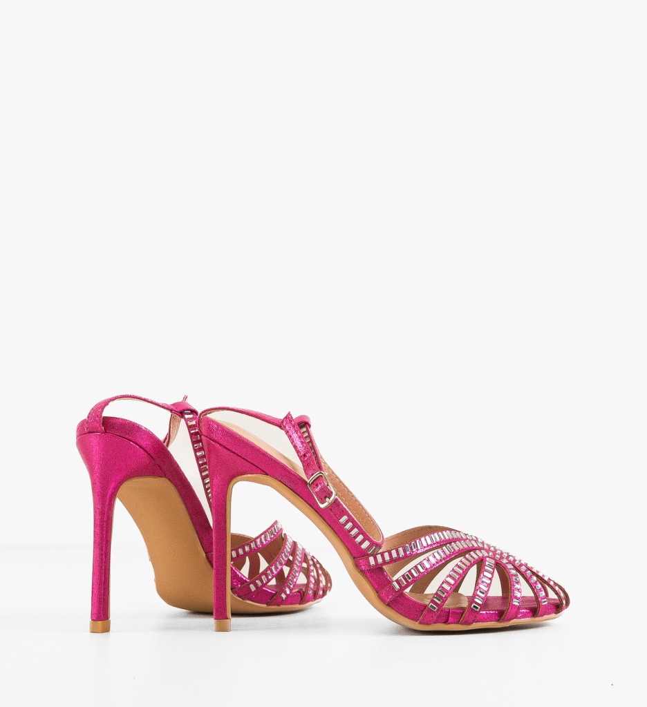 Sandale cu Toc Bridg Fuchsia - Eleganță și Stil - imagine 4