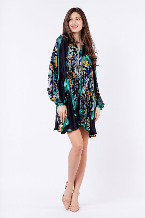 Rochie Jungle Satin Shopika | Eleganță Exotică