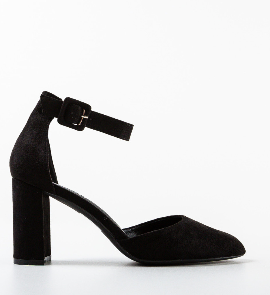 Pantofi dama Horn Negri eleganți cu toc - imagine 4