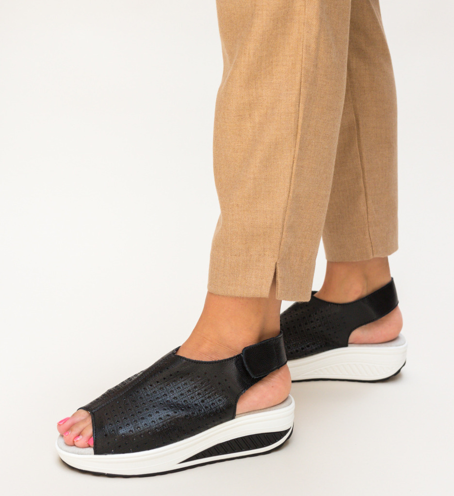 Platforme Liberty Negre - Sandale Elegante - imagine 2