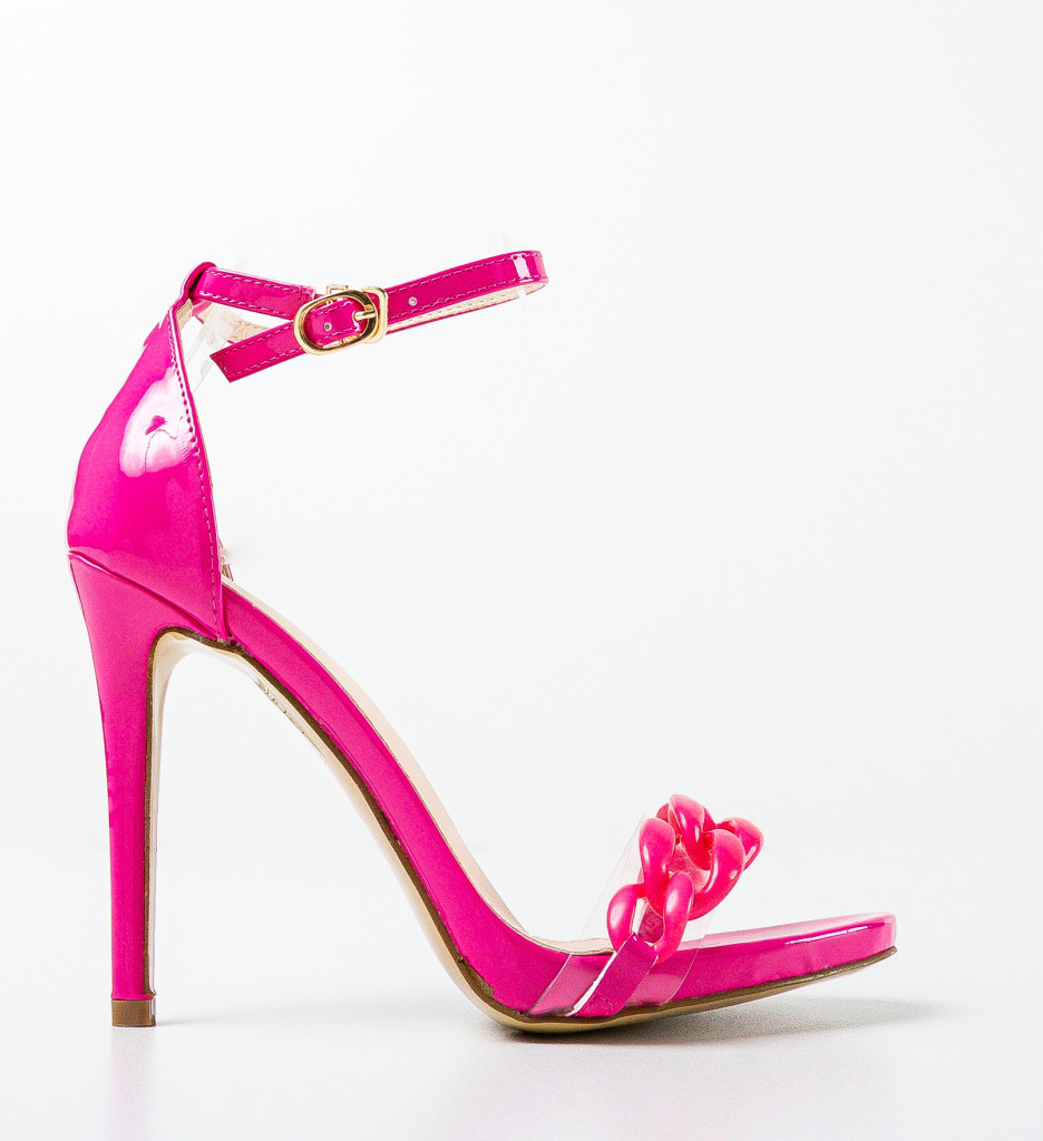 Sandale Dama Juyla Fuchsia cu Toc Elegant - imagine 4