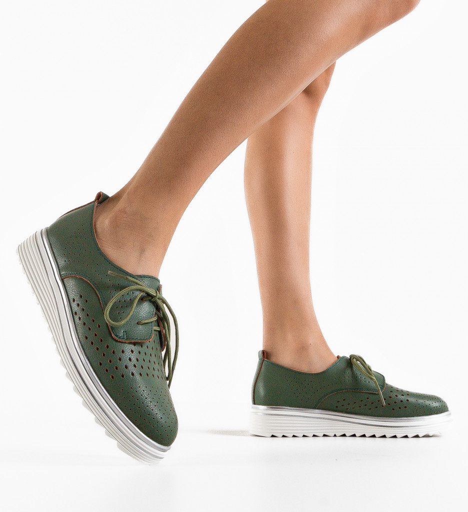 Pantofi Casual Dama Verzi Confort & Stil