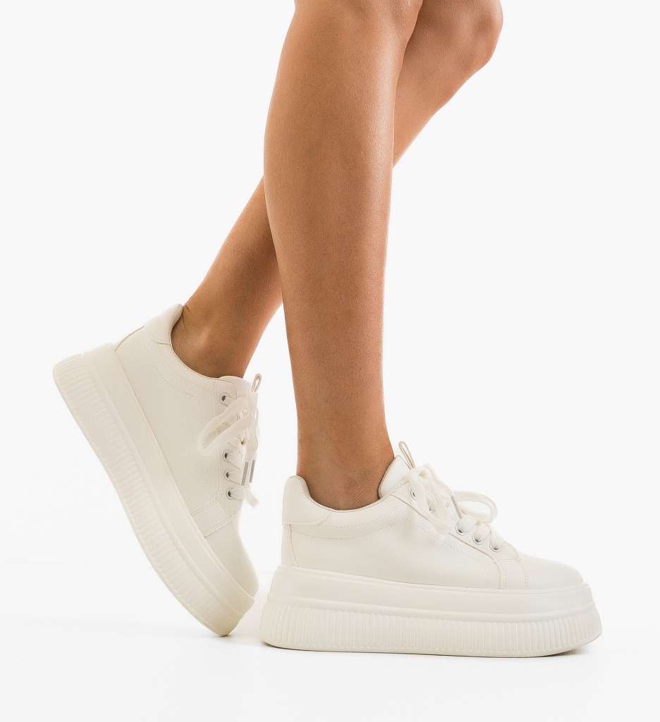Sneakers Dama Tuyry Albi - Confort și Stil - imagine 2