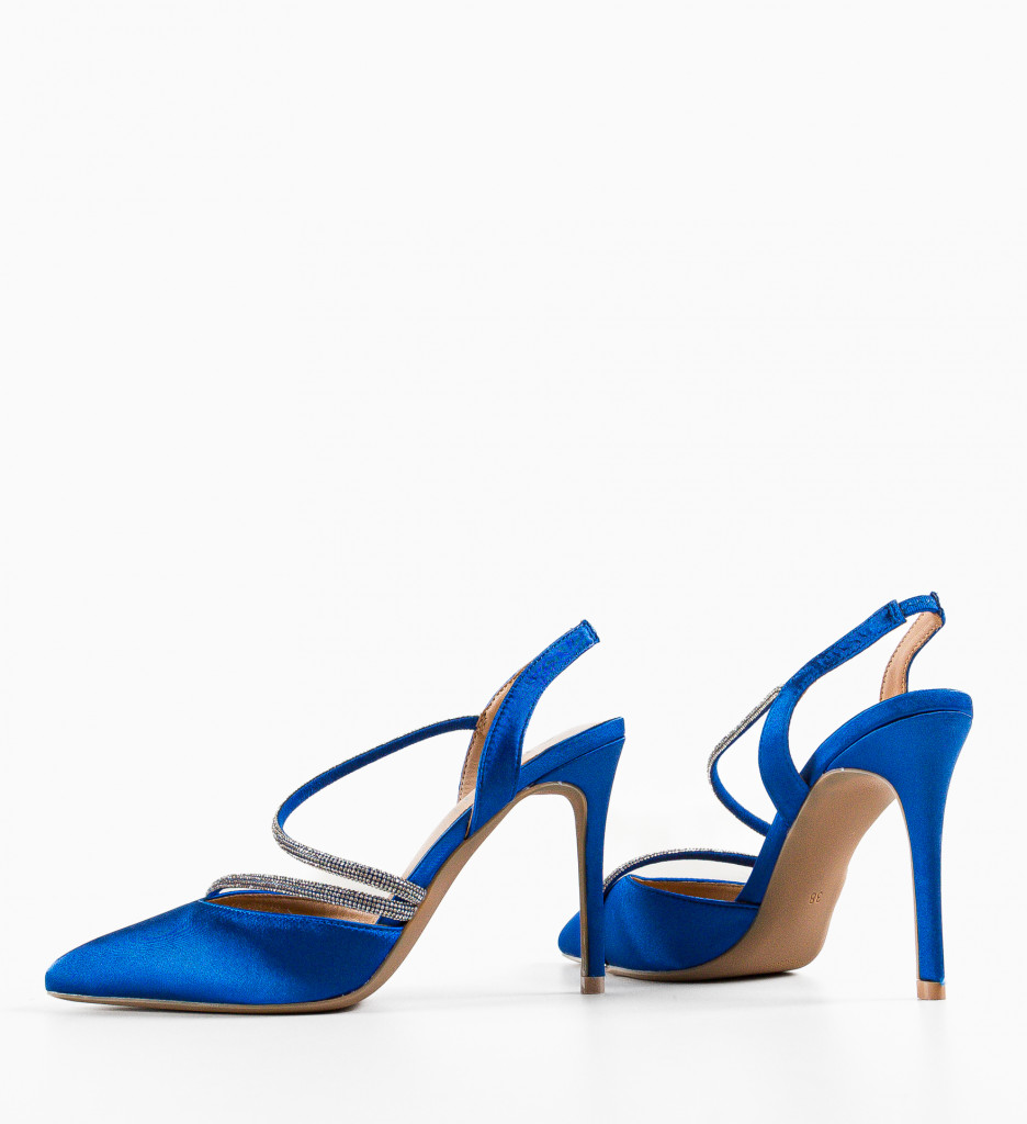 Pantofi Khan Albastri cu Toc Eleganți - imagine 7