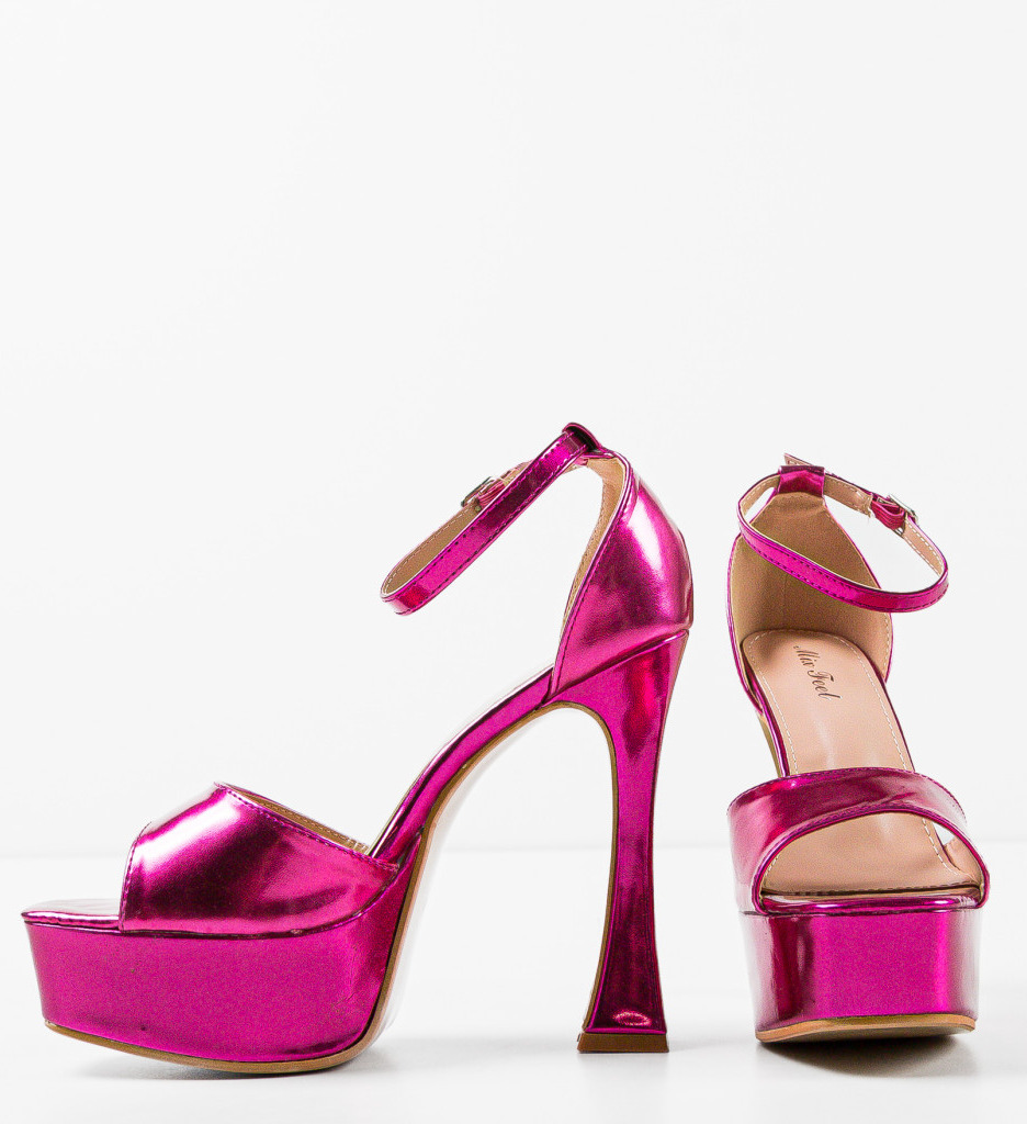 Sandale cu Toc Lucero Fuchsia - Eleganță și Stil - imagine 5