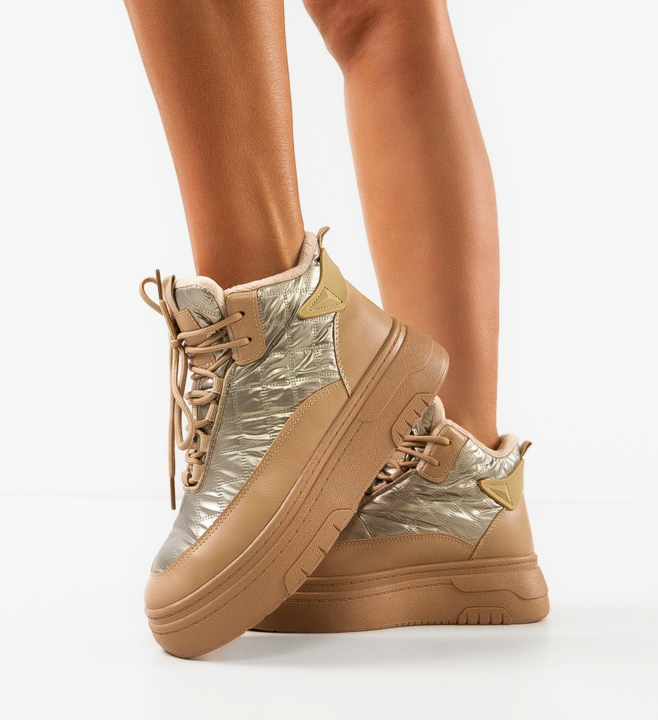 Sneakers Dama Vybana Bej | Confort și Stil - imagine 3