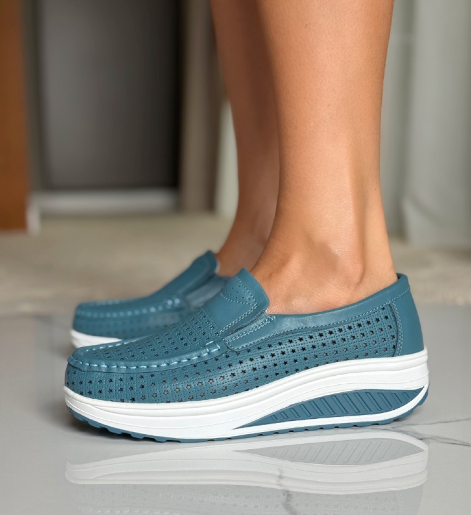 Pantofi Casual Bicaz Albastri | Confort Zilnic - imagine 7