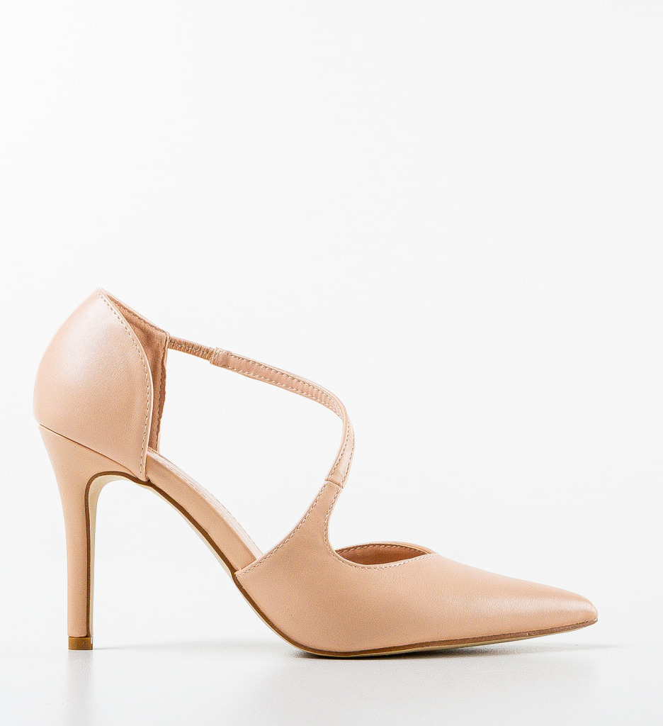 Pantofi Undey Bej | Toc Stiletto Eleganți - imagine 4