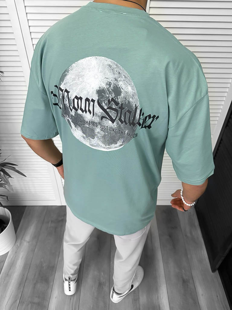 Tricou Barbati Oversize Vernil cu Imprimeu Spate