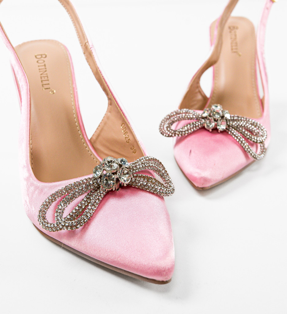 Pantofi Dama Totyce Roz cu Toc Eleganți - imagine 6