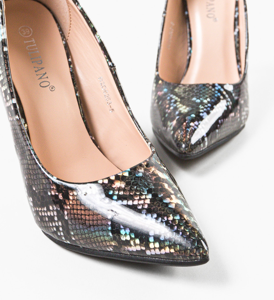 Pantofi Dama Josh Negri Eleganți cu Toc - imagine 6