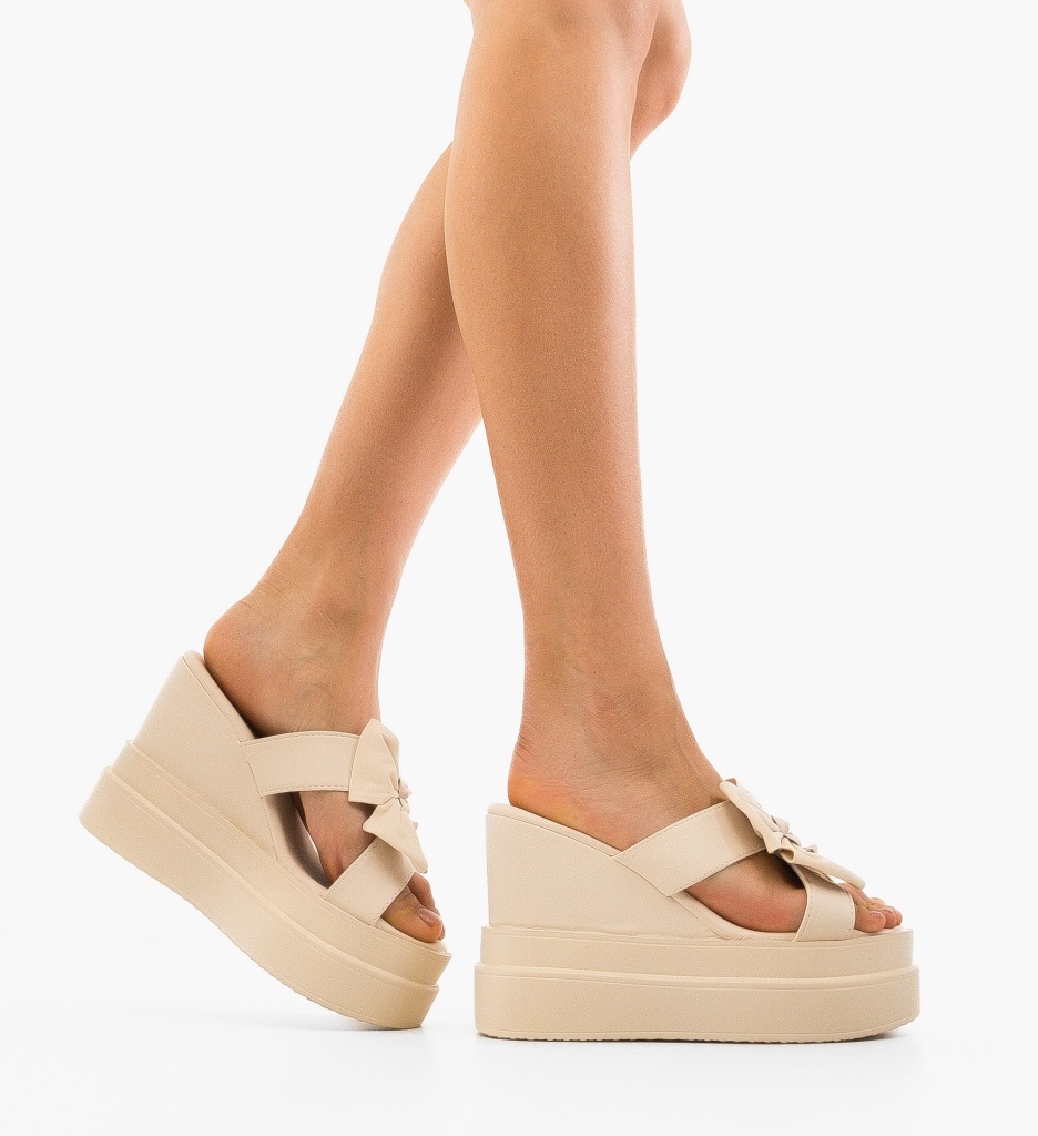 Platforme Dama Bej Elegante Reteon
