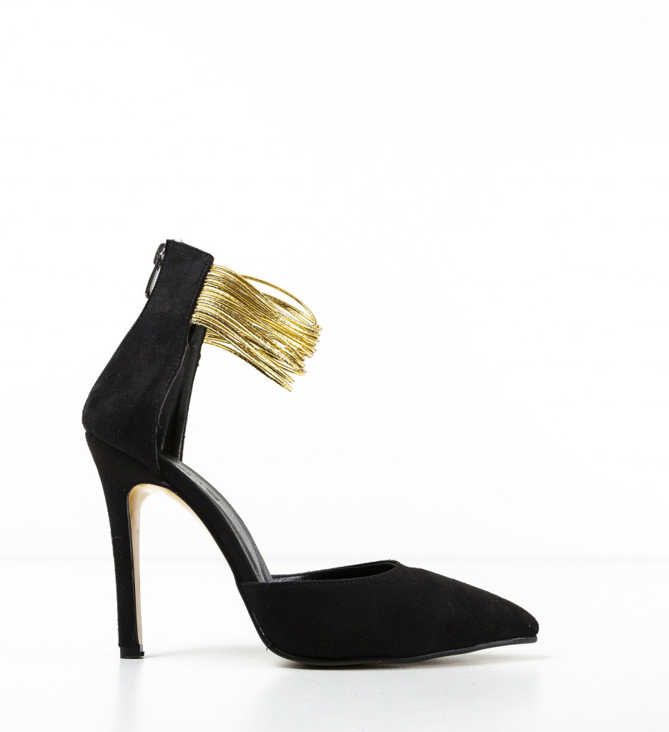 Pantofi Greky Negri Eleganți - Toc Comfort - imagine 5