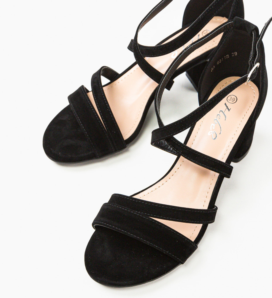 Sandale Dama Manana | Toc Elegant Negru - imagine 6