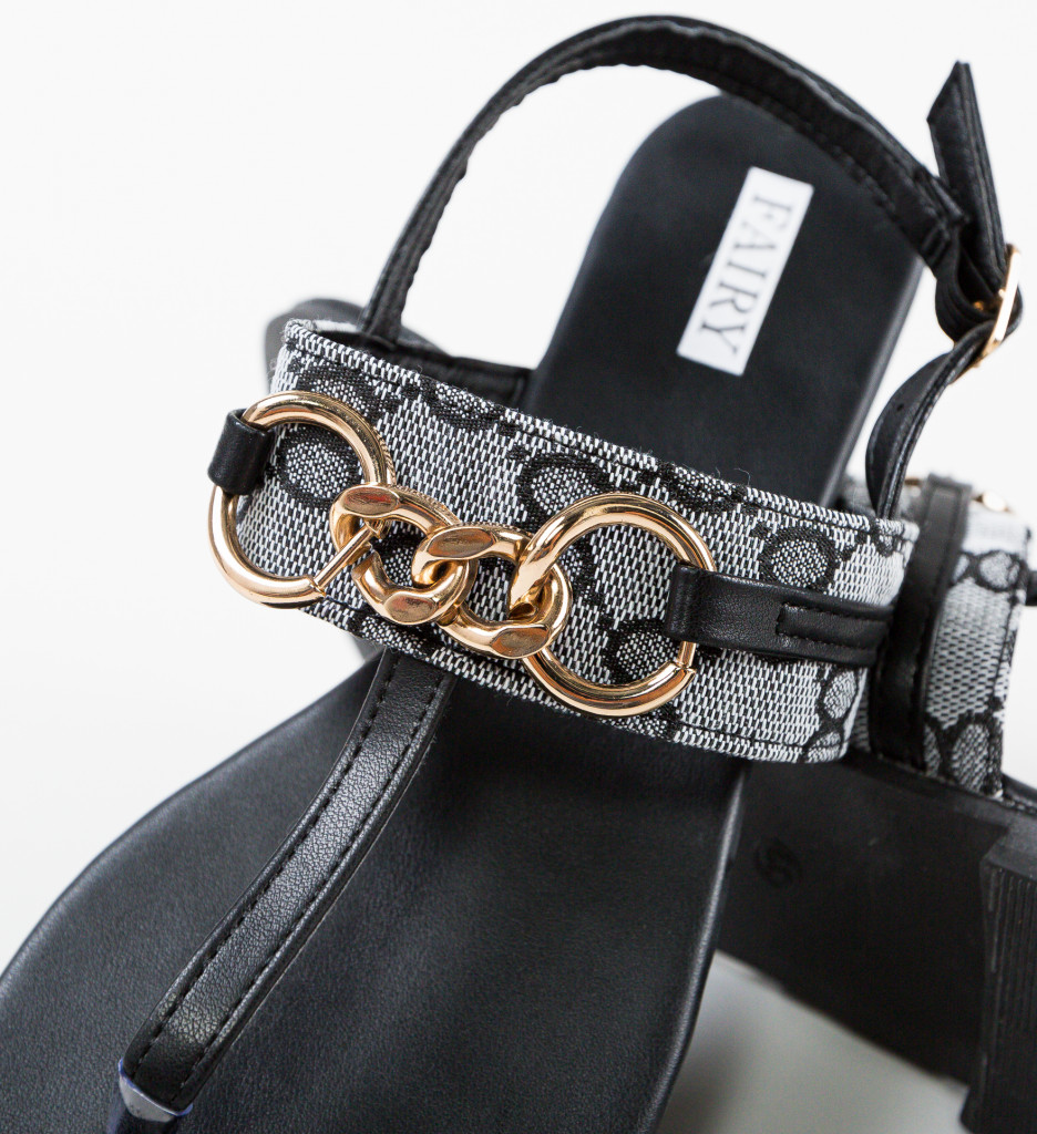 Sandale Dama Amela Negre Elegante - imagine 7