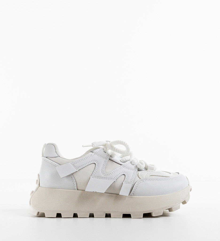 Sneakers Dama Broskmas Albi | Confort & Stil - imagine 5