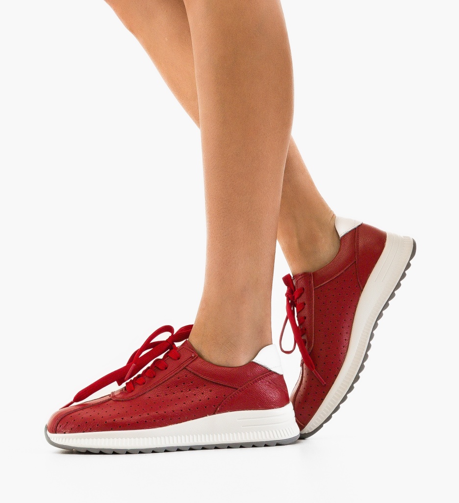 Pantofi Casual Kari Rosii - Stil Urban - imagine 4