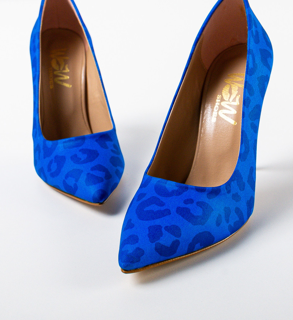 Pantofi cu Toc Dama Ojal Albastri | Eleganță - imagine 5
