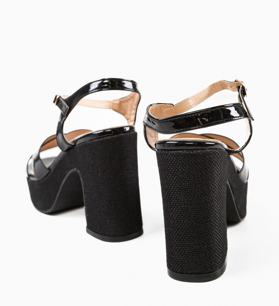 Sandale cu toc Myskyny Negre - Eleganță și confort - imagine 6