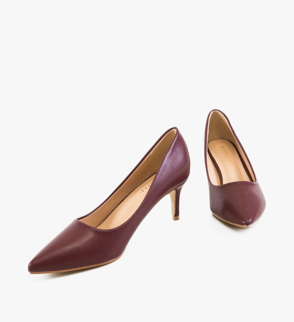 Pantofi Dama Cheloo Grena cu Toc Eleganți - imagine 3