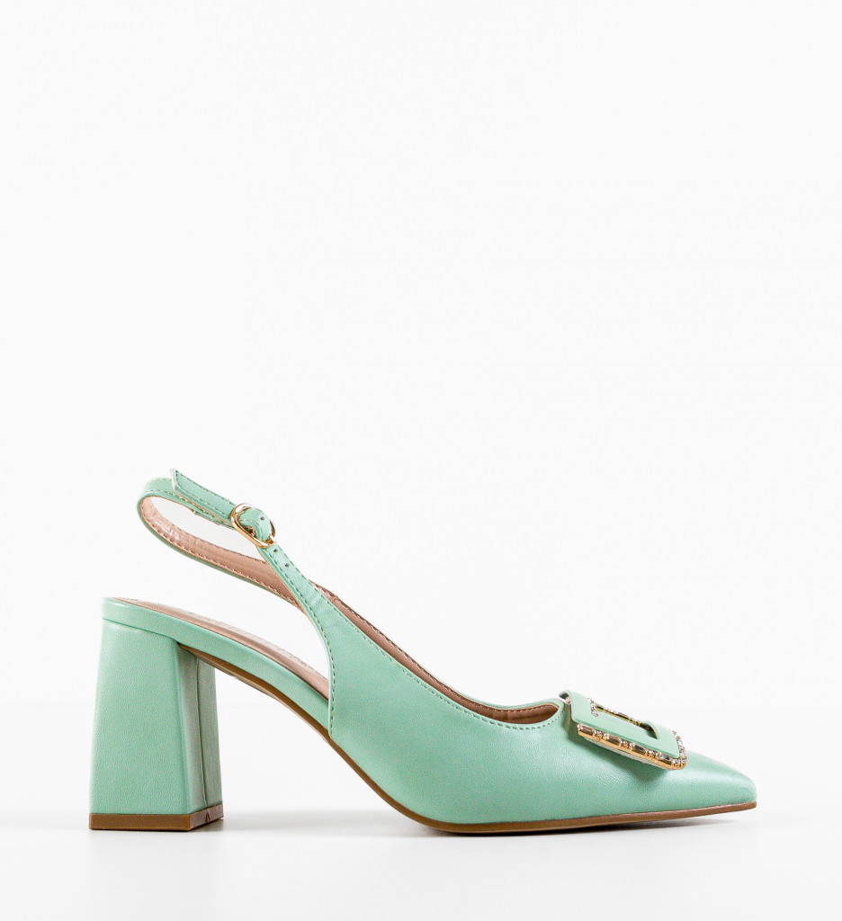 Pantofi Gentalya Verzi cu Toc - Eleganță - imagine 4