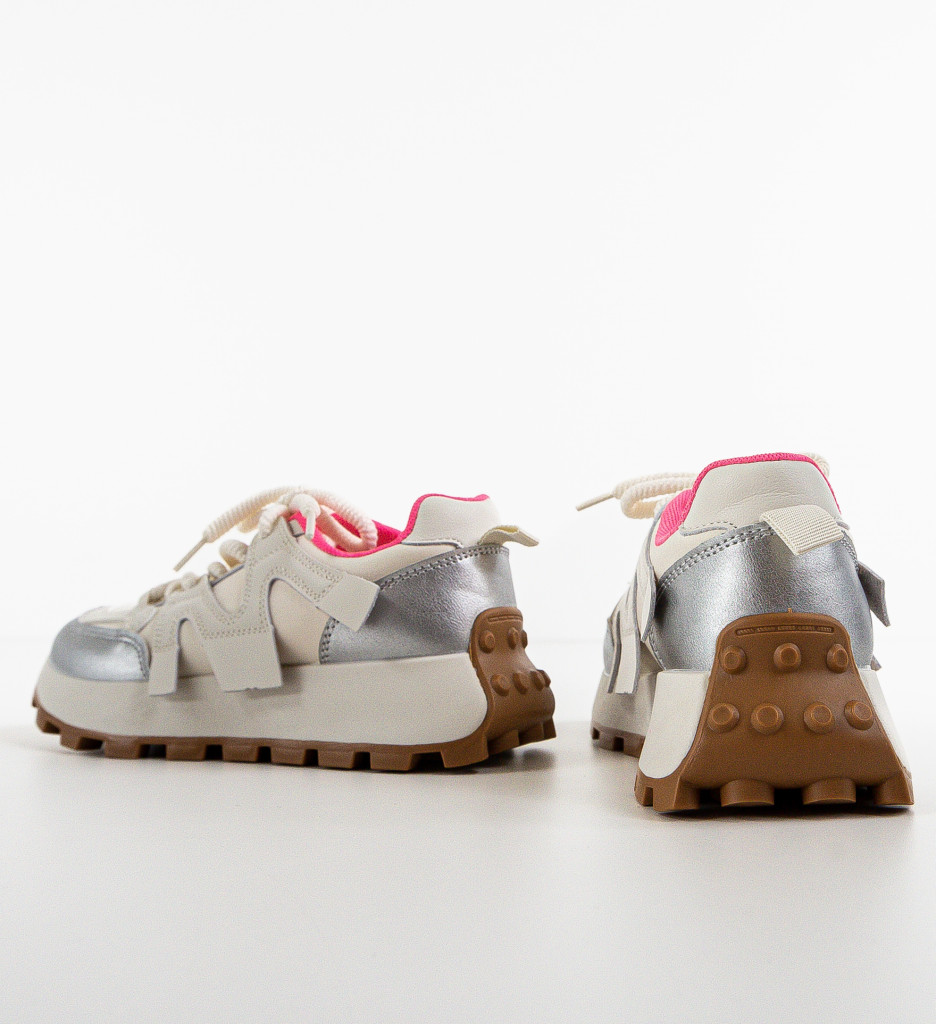 Sneakers Dama Broskmas Argintii - Stil si Confort - imagine 5