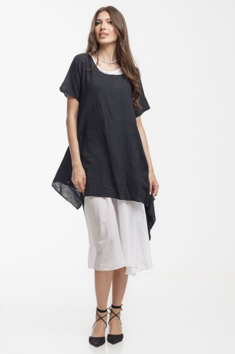Rochie bumbac asimetrică Shopika | 2 straturi