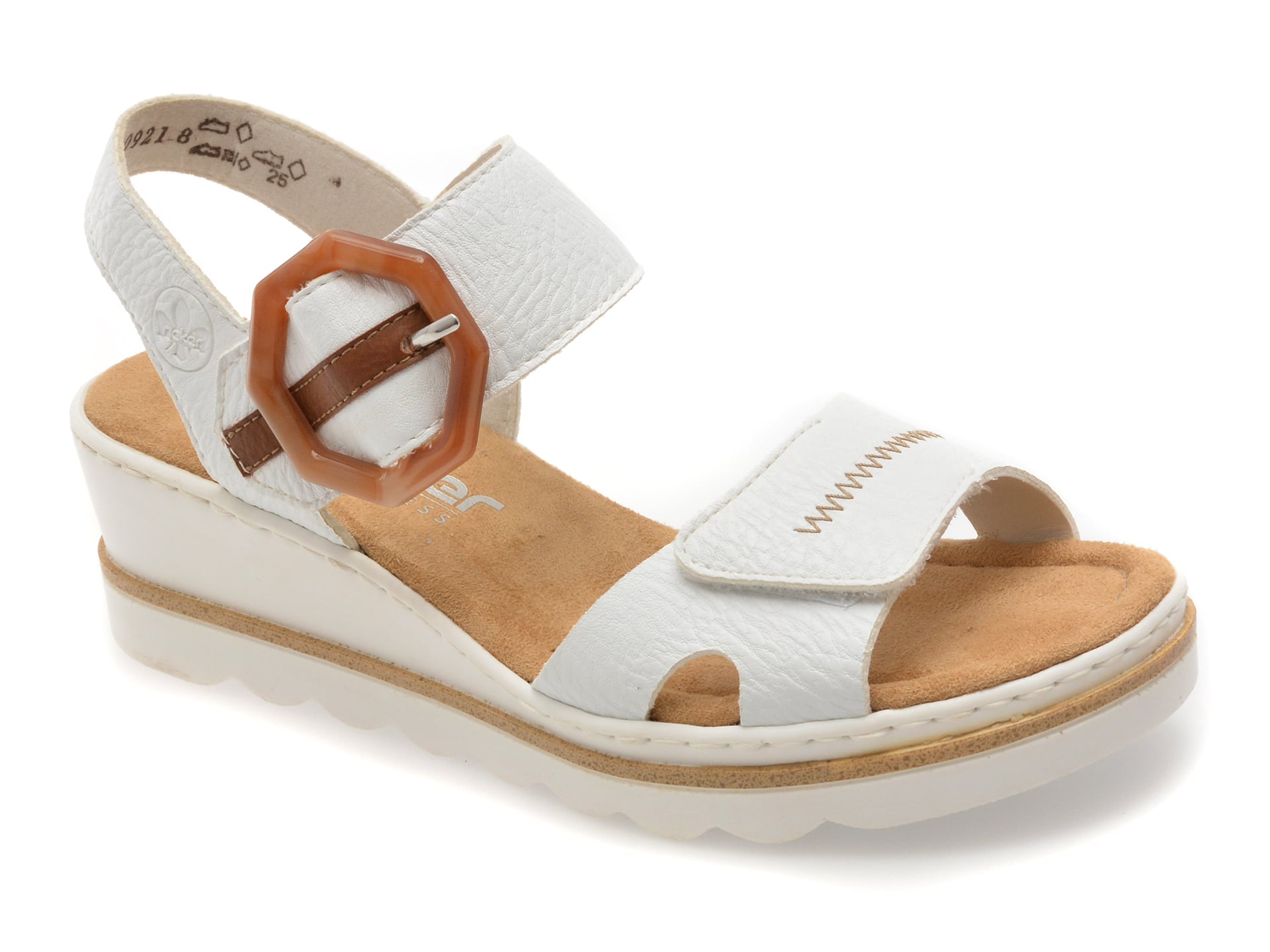 Sandale Rieker 67476 Albe, Piele Ecologică și Confort