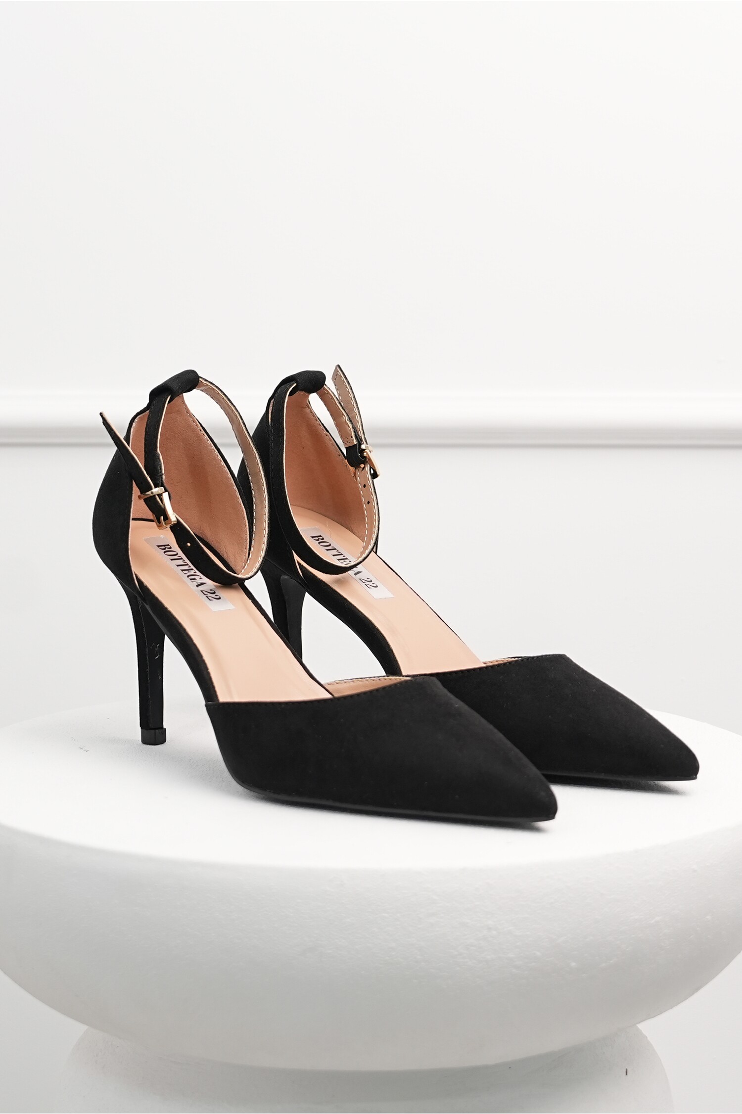 Pantofi eleganti negri cu bareta reglabila