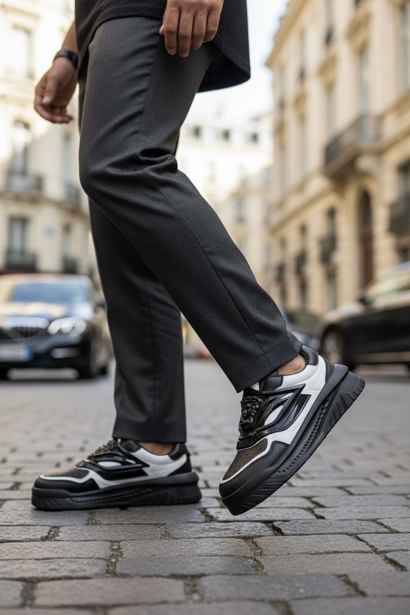 Adidași Casual Bărbați Negri Q6 – Confort și Stil